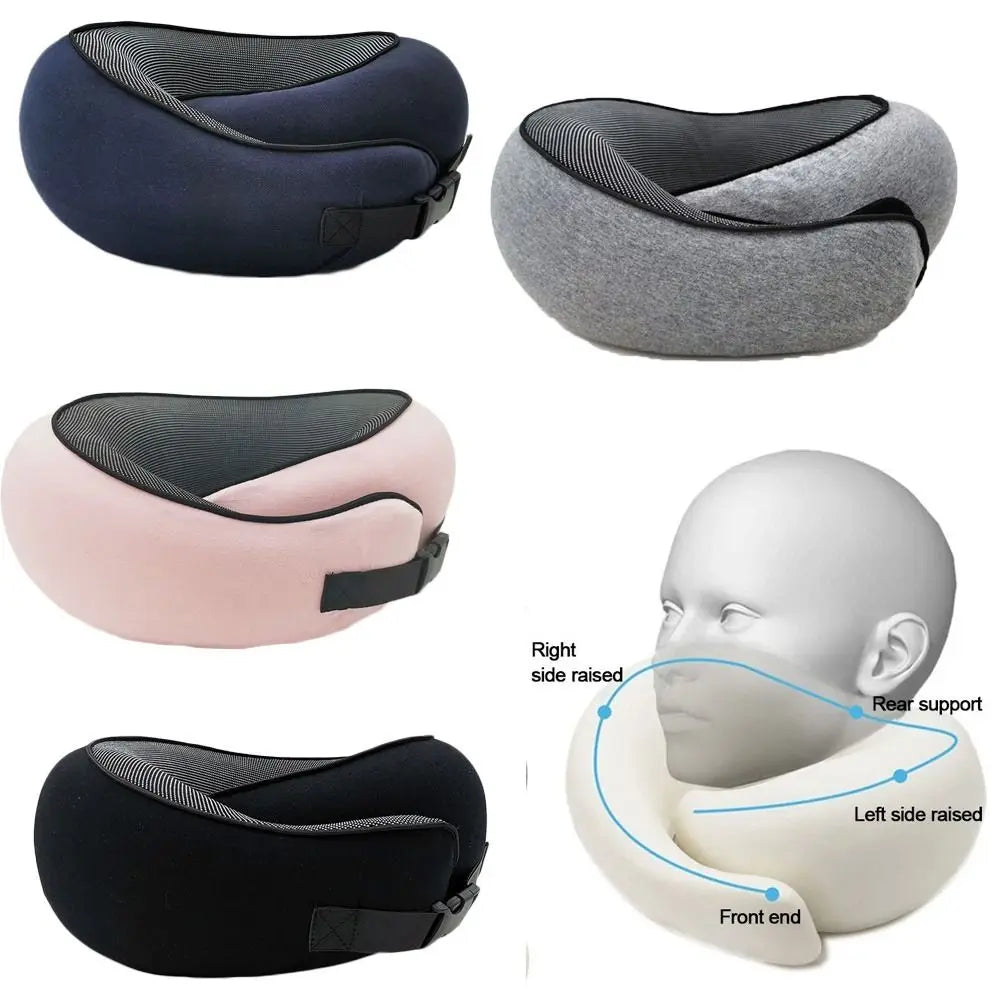 U-Shaped Memory Foam Travel Pillow - Adjustable Neck Support