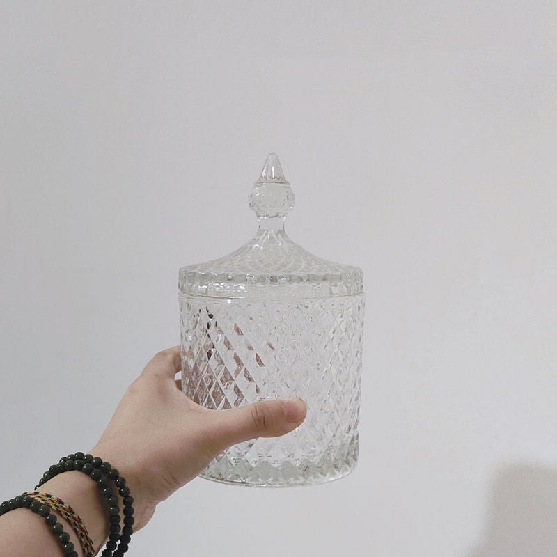 Retro Glass Storage Jar for Sugar, Cotton Swabs & Kitchen Organization