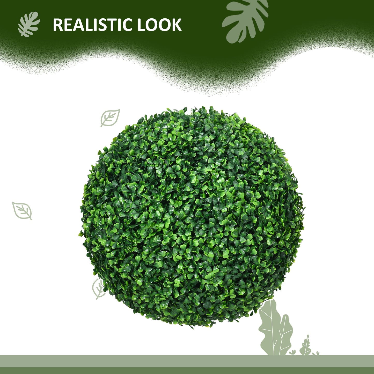 Artificial Boxwood Topiary Balls - Set of 2, 15.7 Inch