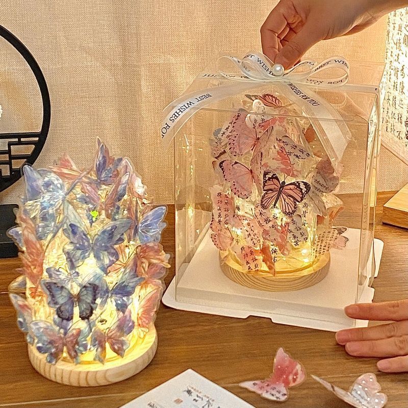 DIY Butterfly Night Light Kit - Glowing Atmosphere Lamp for Home & Kids