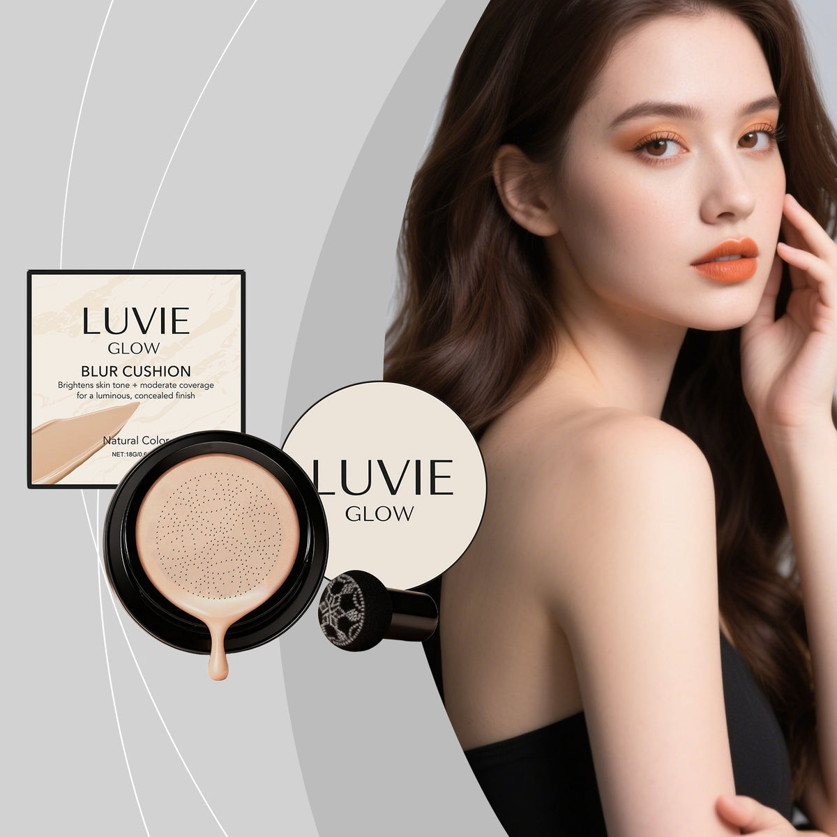 Natural Shade Cushion Foundation 18g - Flawless Face Makeup