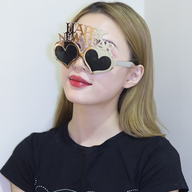 Funny New Year Party Glasses Supplies Photo Props Unisex Dress Up Accessories