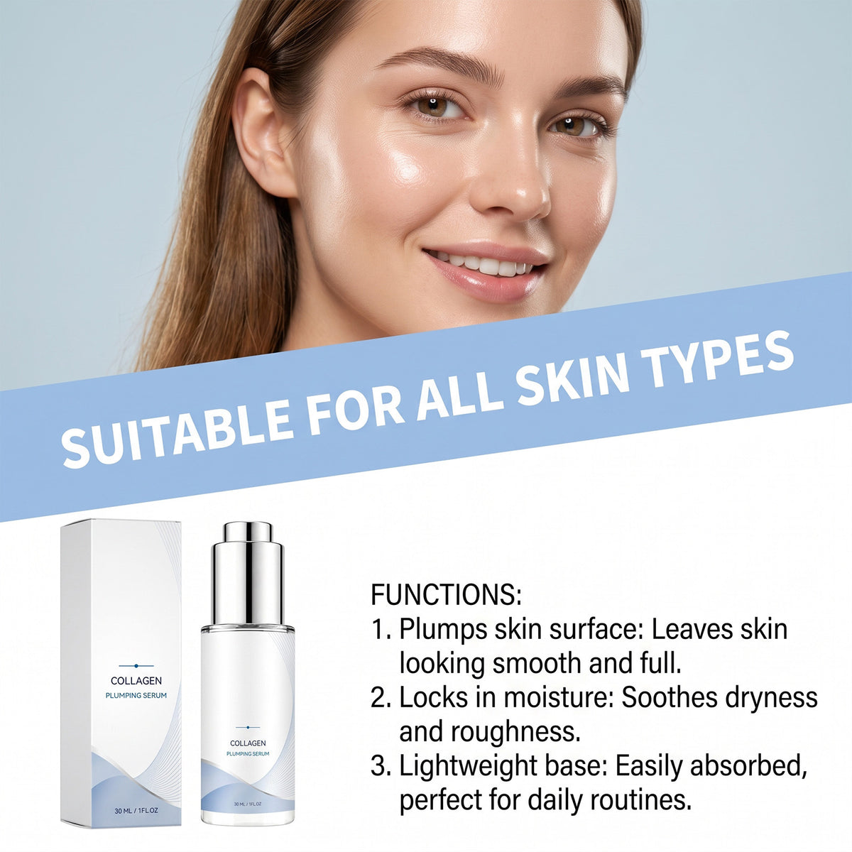 Hydrating Facial Serum with Collagen & Hyaluronic Acid - 30ml