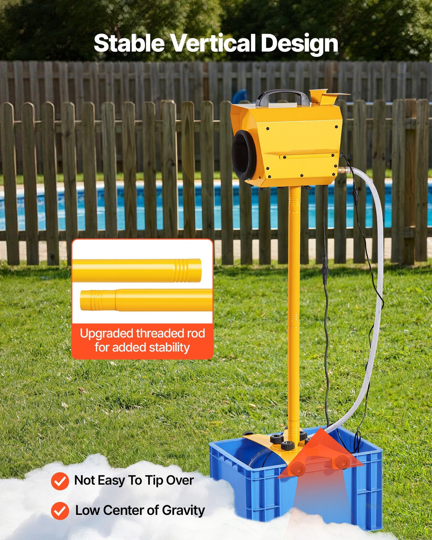 Foam Machine for Parties with 21QT Water Tank Adjustable Angle Bubble Cannon