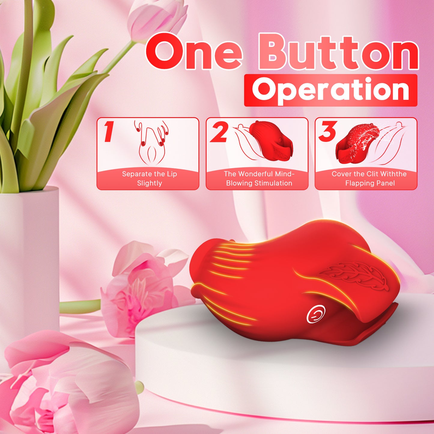 Silicone Rose Finger Wear Clitoral Stimulator - Purple, Yellow, Pink