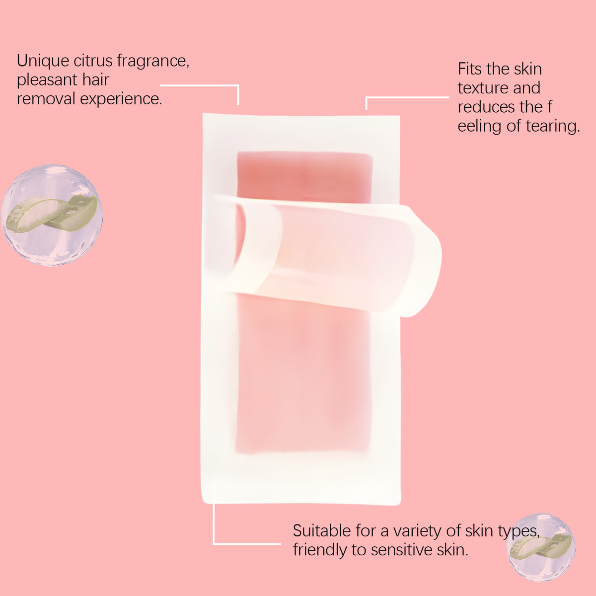 Rose Scented Hair Removal Wax Paper Strips 30pcs