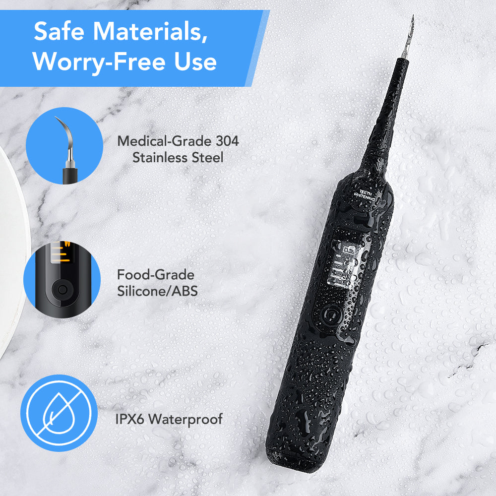 Portable Electric Dental Scaler for Oral Care - USB Rechargeable, Waterproof, LCD Display