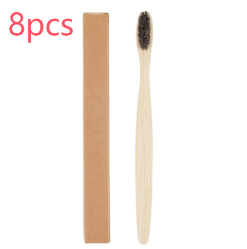 Eco-Friendly Bamboo Toothbrush with Pig & Horse Hair - Degradable & Soft