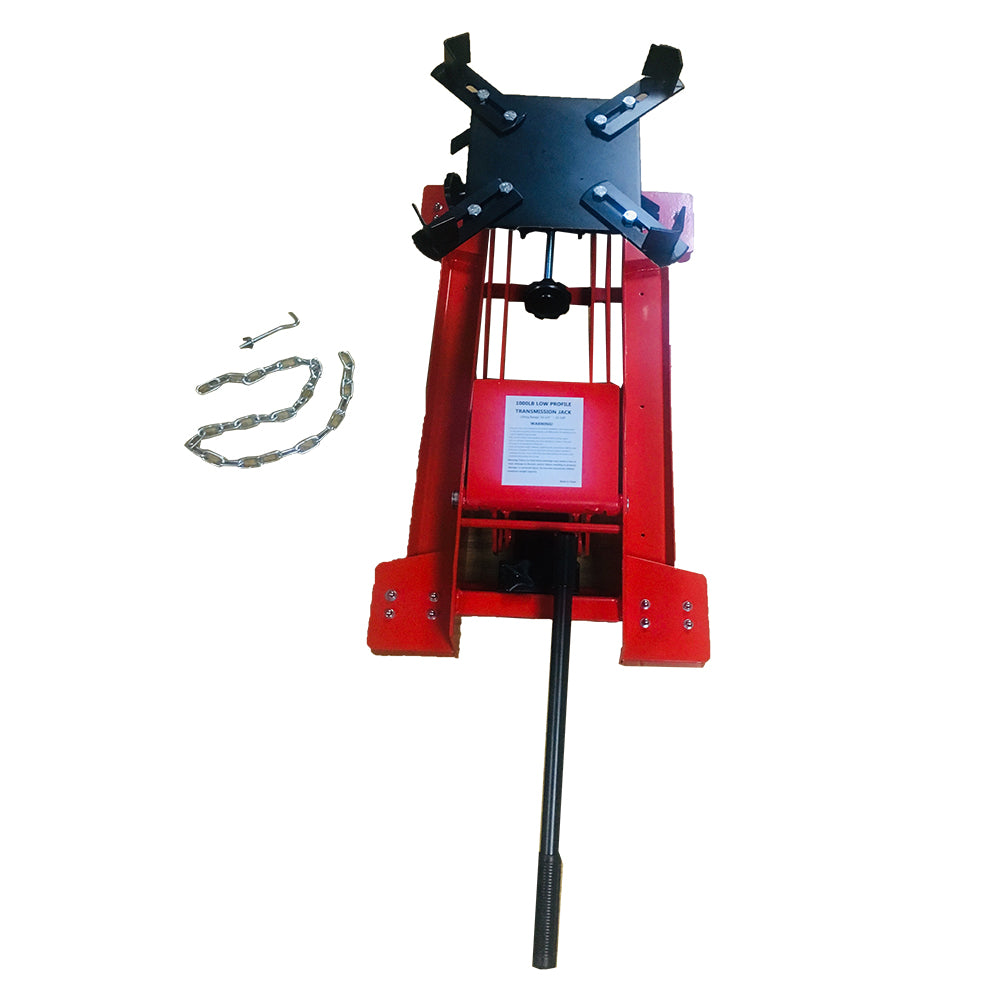 Hydraulic Transmission Jack 0.5 Ton Low Profile Steel Heavy Duty Tool - Red