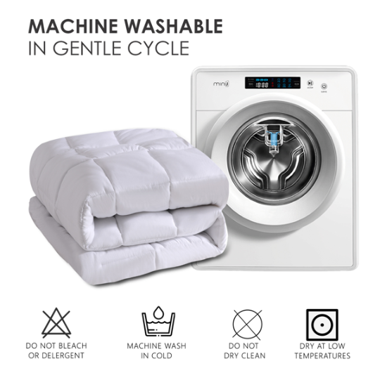 Full Size White Microfiber Comforter - Lightweight & Warm