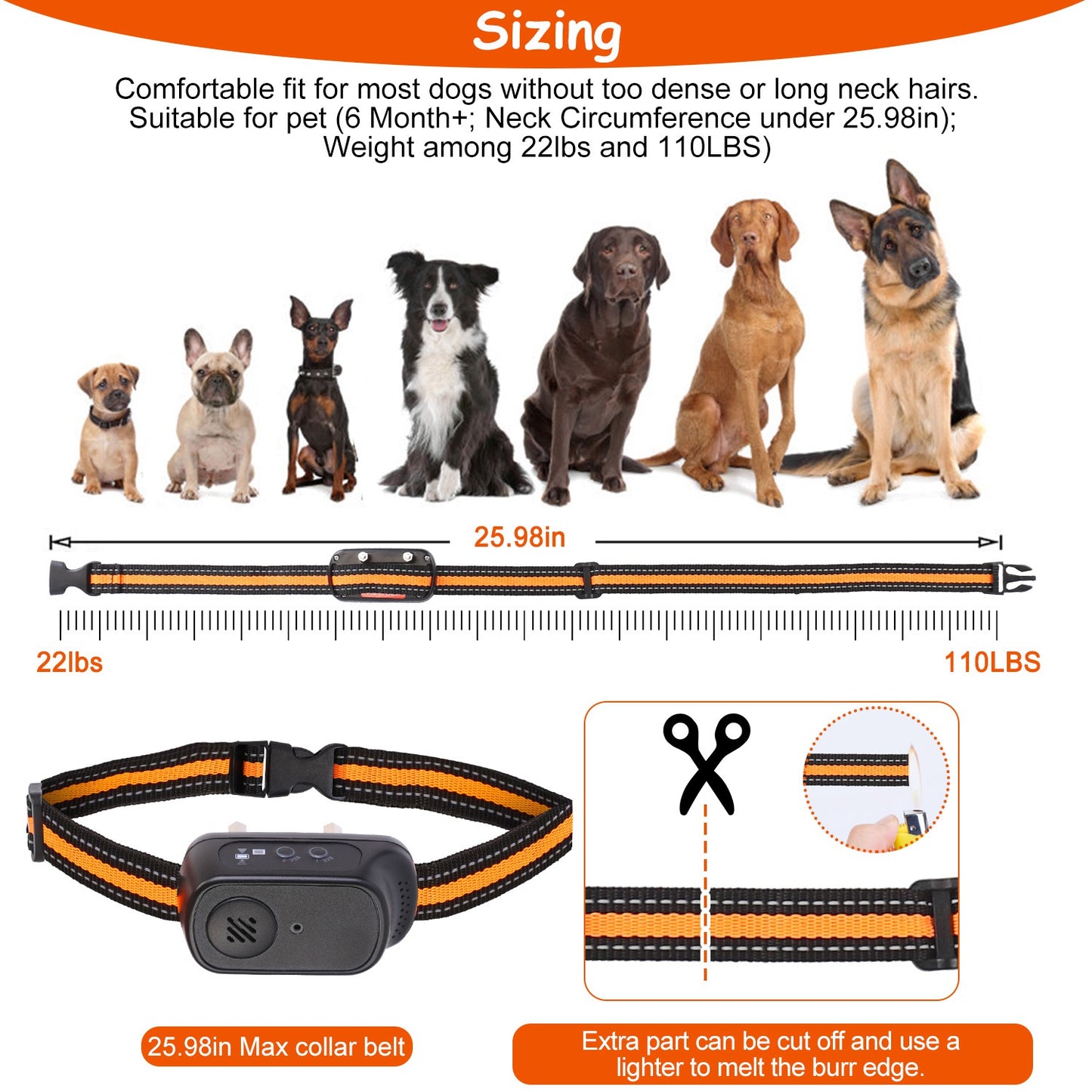 Dog Training Collar Waterproof Shock Vibration Beep Remote 984FT Range