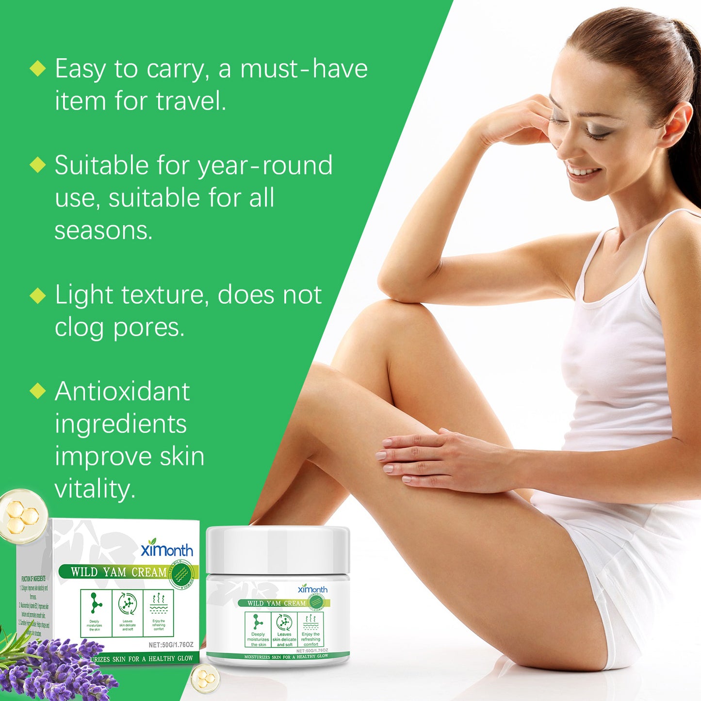 Wild Yam Root Moisturizing Body Cream - Hydrating Skin Repair Lotion