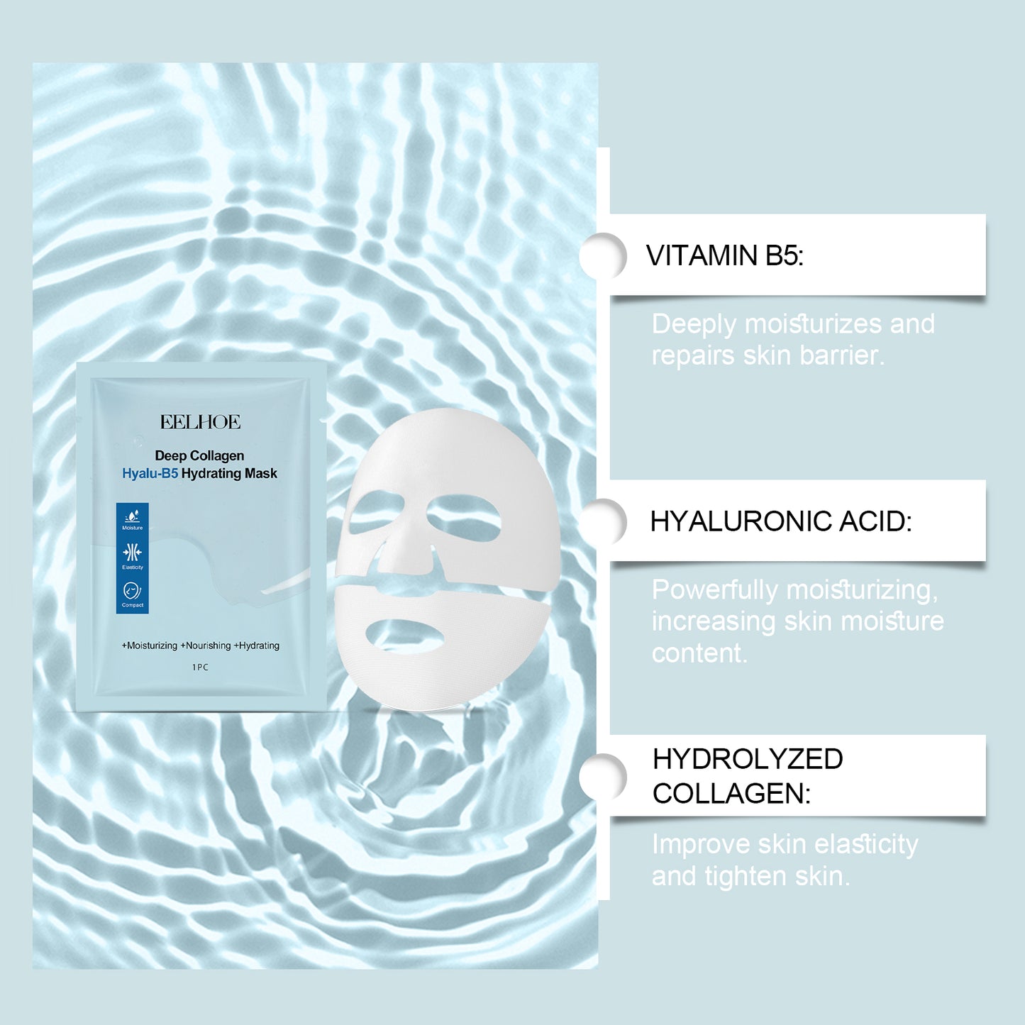 Collagen B5 Hydrating Facial Mask - Deep Moisturizing & Skin Firming