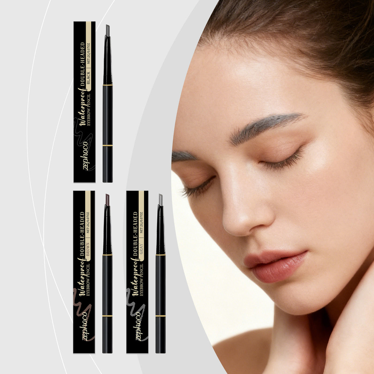 Long-Lasting Color-E Enhancing Eyebrow Pencil – Double-Ended Makeup Tool