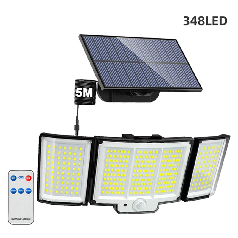 Outdoor Solar Motion Lights 348 LED Waterproof Security Floodlights with Remote