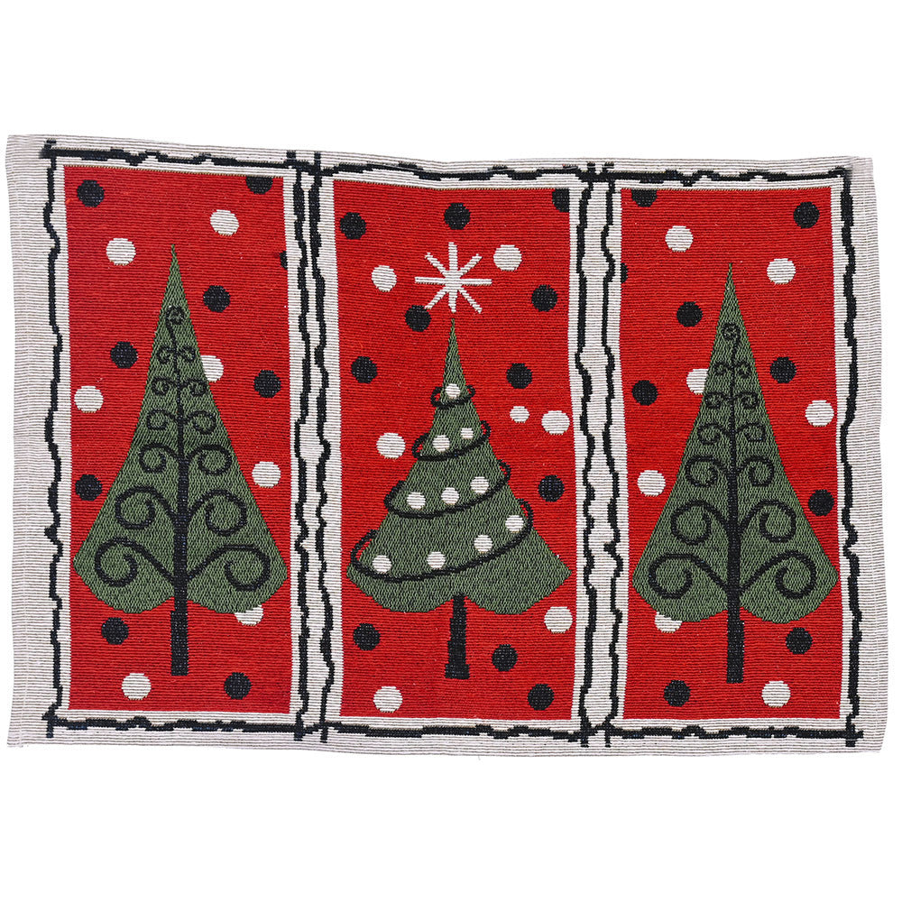 Christmas Knitted Cloth Placemats Set - Holiday Table Decor for Home