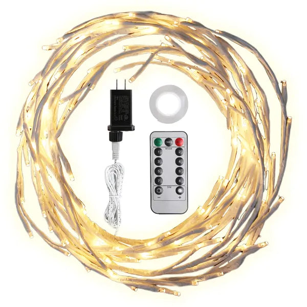Lighted Birch Garland 7.87FT with 144 LEDs and Timer
