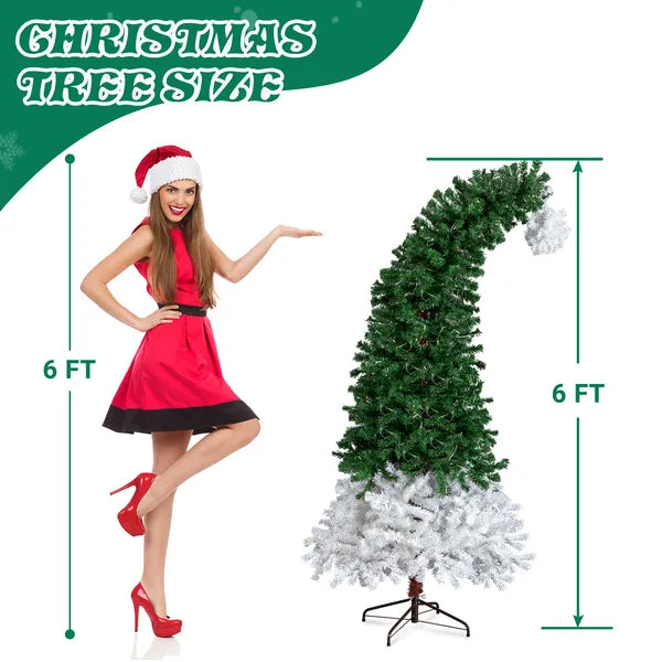 6 FT Pre-lit Santa Hat Christmas Tree with 250 Warm White Lights
