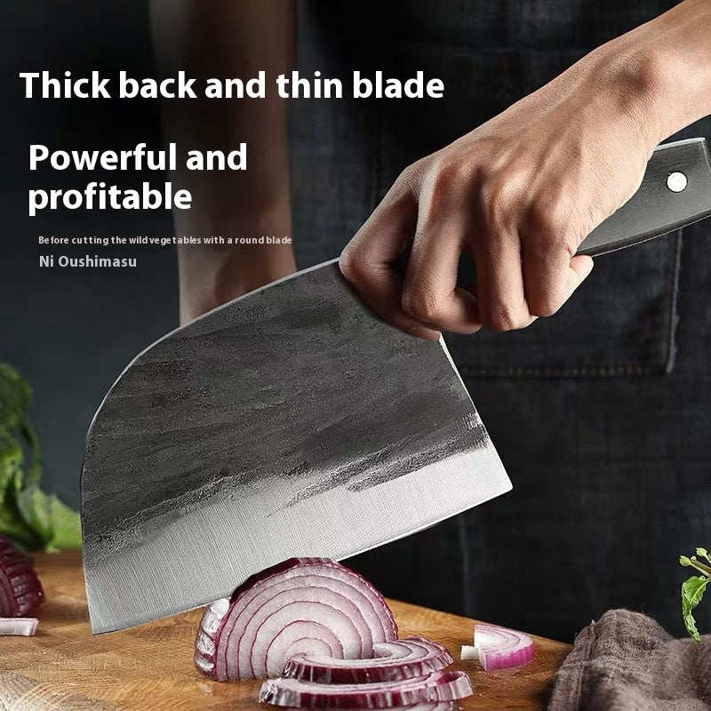 Hand-Forged Kitchen Slicing Knife - Stainless Steel Chefs Cleaver