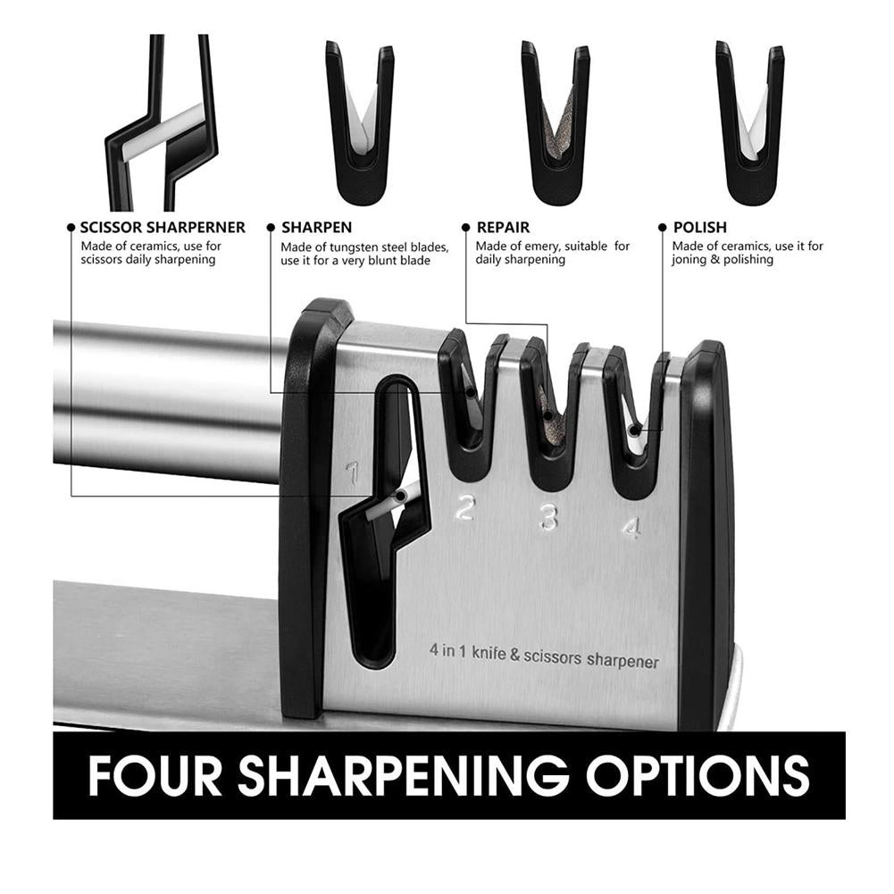 Non-slip Kitchen Knife Sharpener, Ergonomic Handle, Safe And Fast
