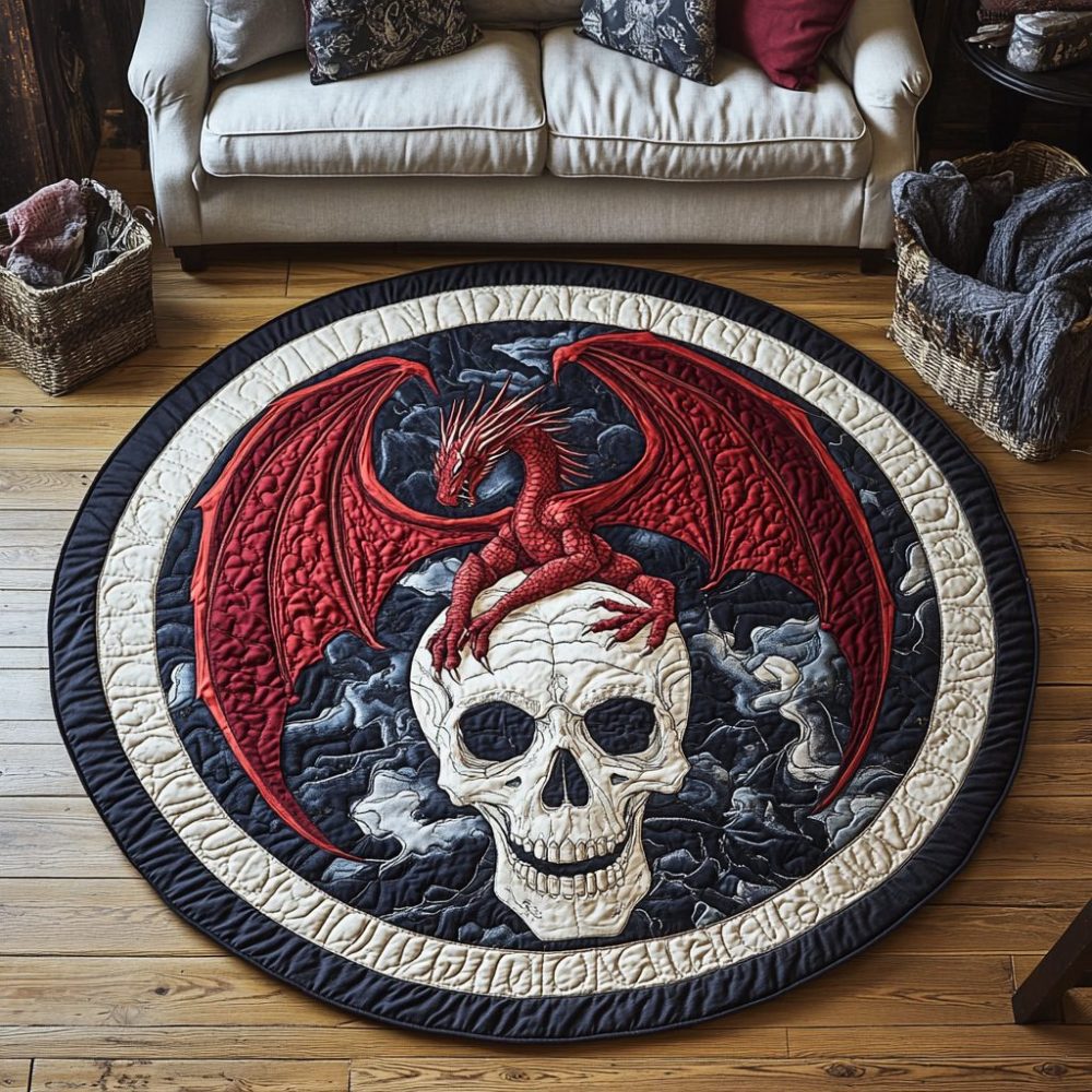 Digital Printed Round Rug with Leaf Pattern - Multiple Sizes & Styles