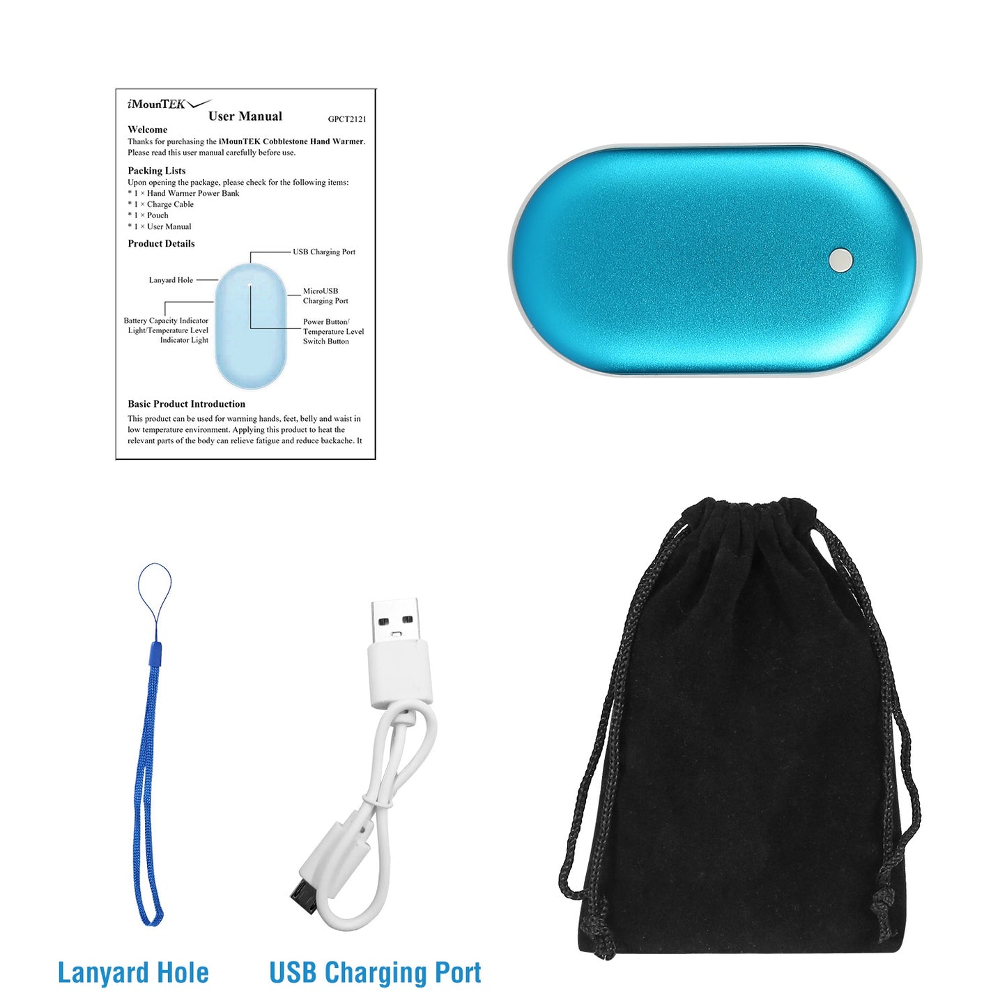 Portable Hand Warmer & Power Bank - Double-Sided Heating