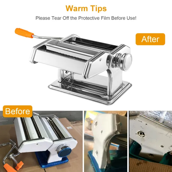 Pasta Maker Machine - Stainless Steel Fettuccine Roller