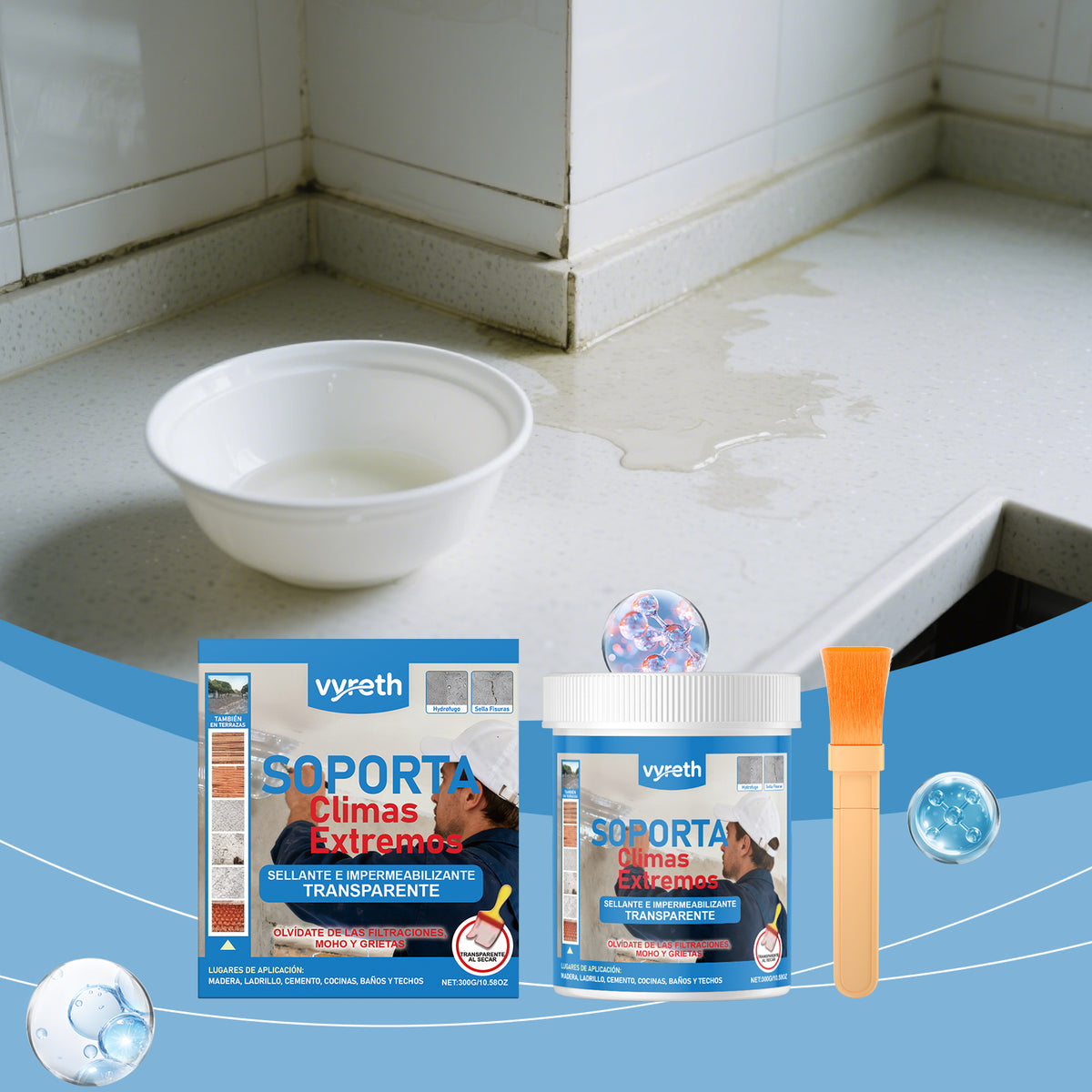 Waterproof Sealing Adhesive 300g for Kitchen Storage - Clear