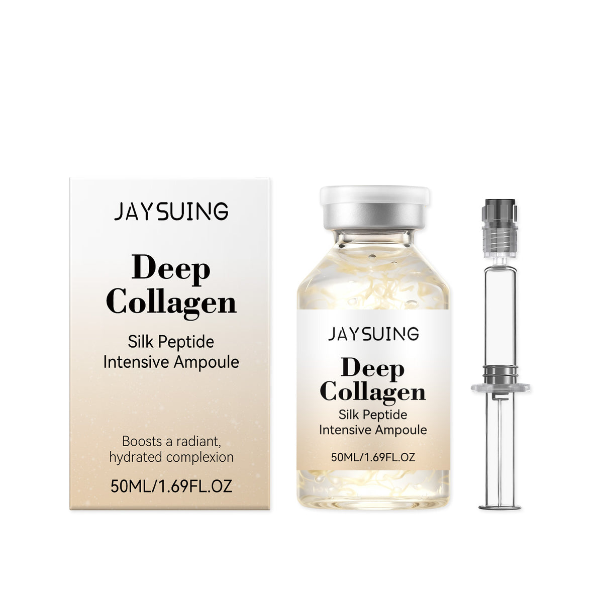 Silk Peptide Ampoule Facial Serum - Collagen Moisturizer & Skin Softening 50ml