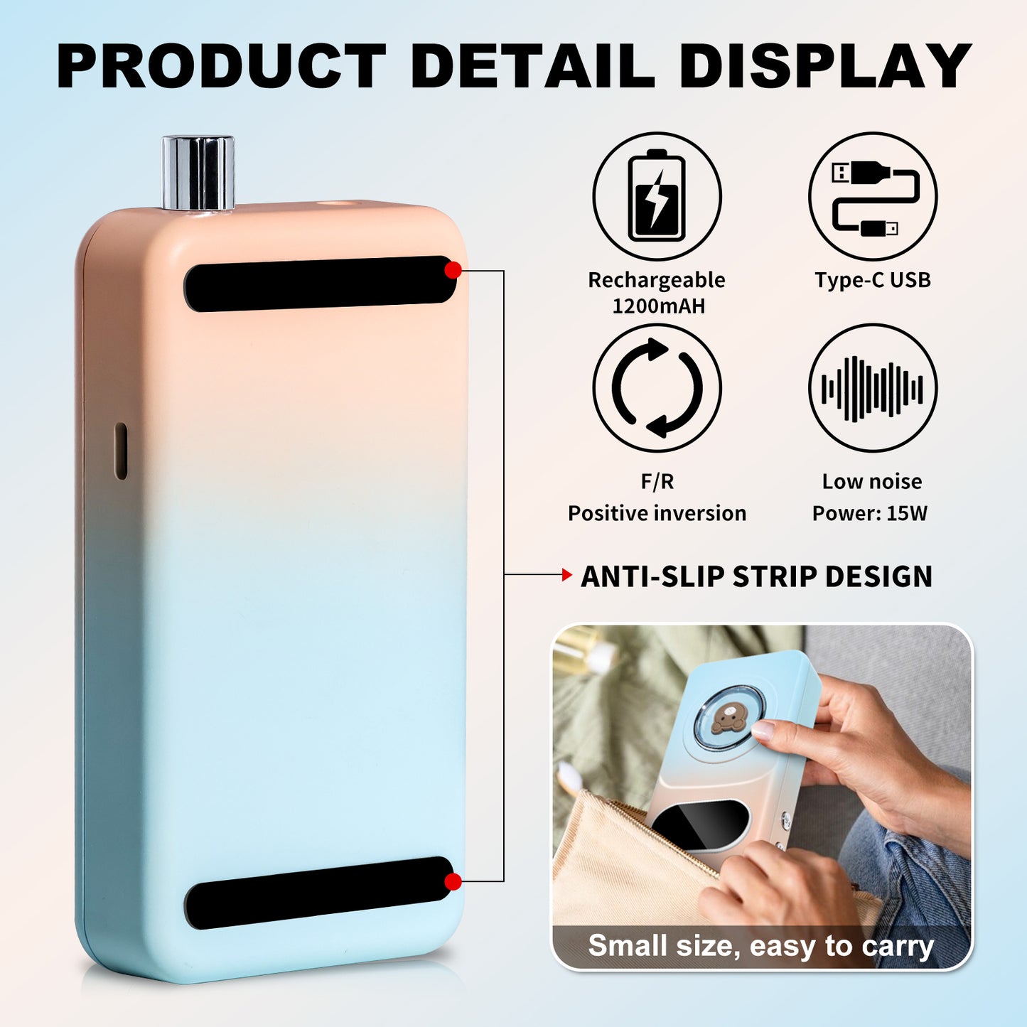 Professional 45000RPM Rechargeable Electric Nail Drill for Acrylic & Gel Nails