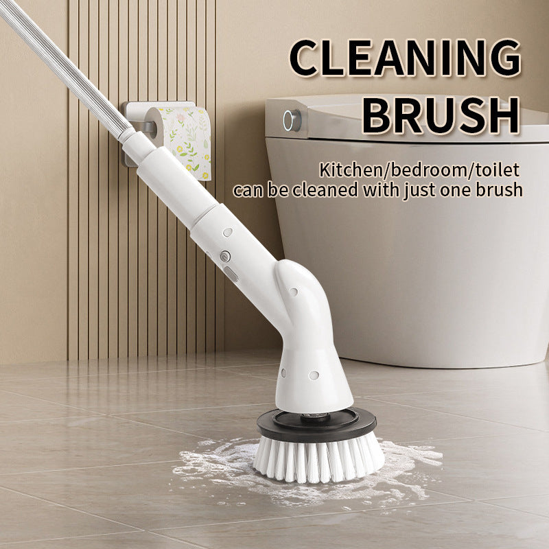 Wireless Electric Cleaning Brush with Long Handle & Multiple Brush Heads