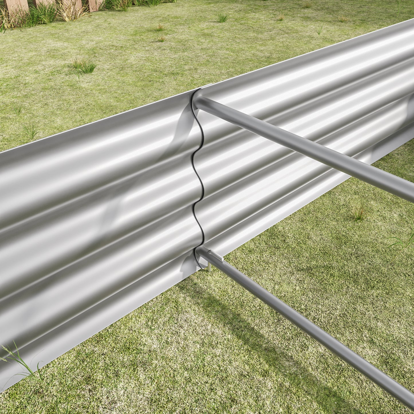 2PCS Metal Raised Garden Planter Beds 6' x 3' x 1' - Silver