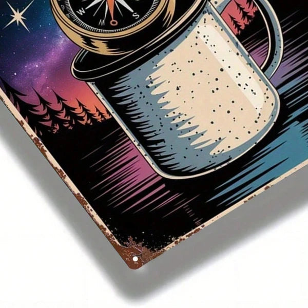 Vintage Night Sky Star Compass Metal Sign - 20cm x 20cm