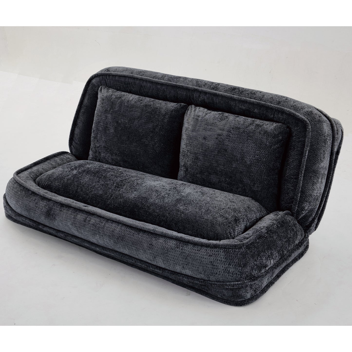 Extra Large Chenille Lazy Sofa Loveseat - Black Dog Bed