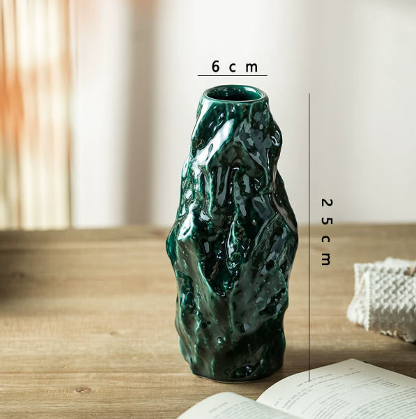 Modern Ceramic Vase for Home Decor - Irregular Shape, 25cm