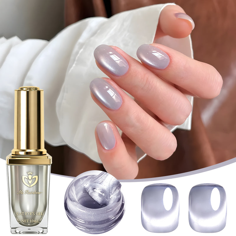 Taro Grey Magnetic Cat Eye Gel Polish - 10ml Shimmer Soak Off Nail Gel