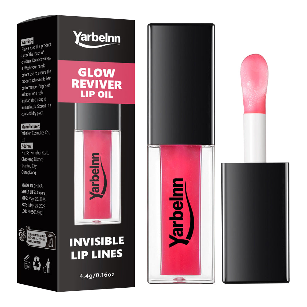 Mirror Glossy Lip Oil - Hydrating Plumping Lip Tint with Large Applicator Wand