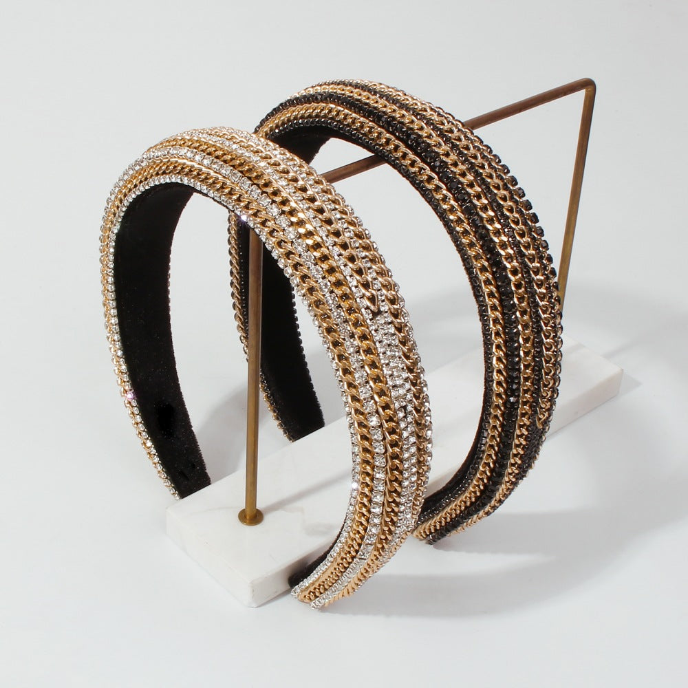 Velvet Hair Band with Diamond Details