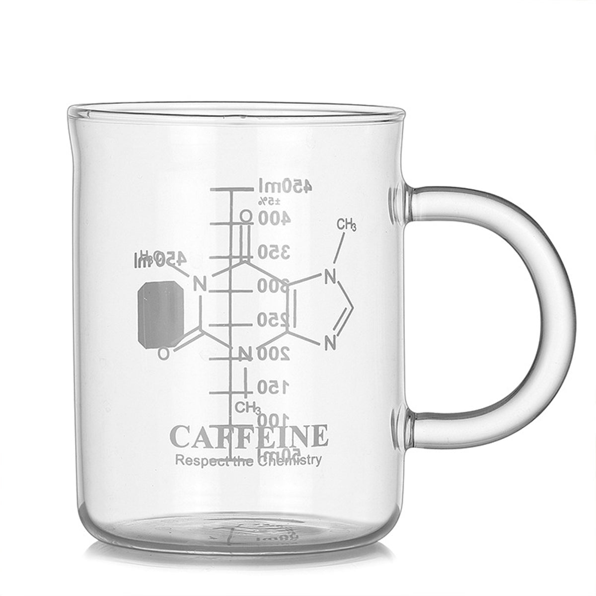 High Borosilicate Glass Coffee Cup with Scale - 1 PCS
