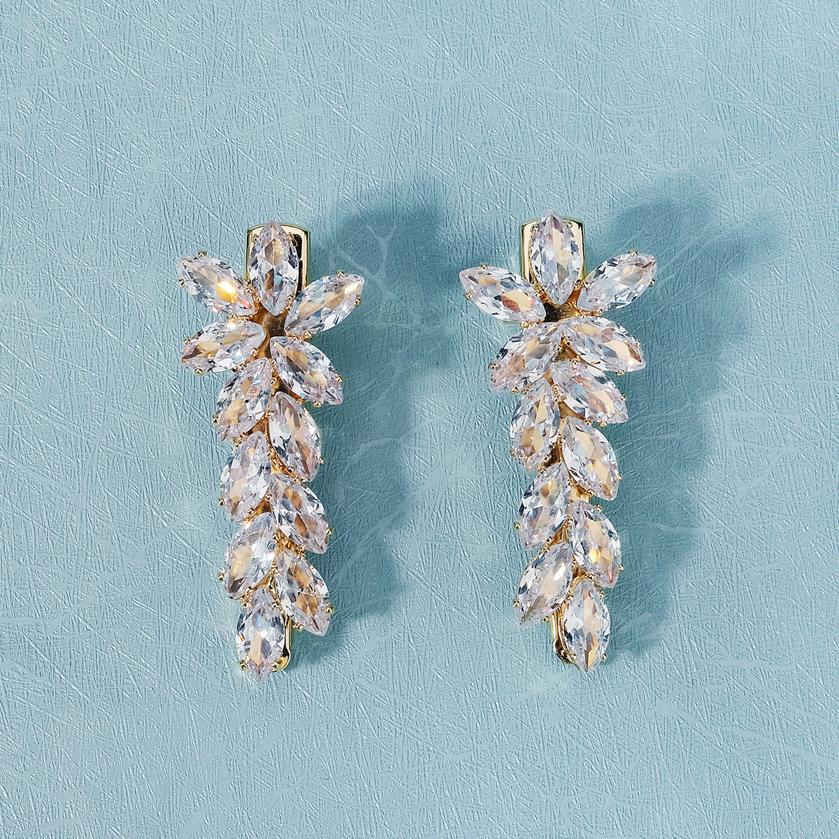 Crystal Wheat Barrettes with Zircon - Duckbill Clip Hair Pins (2-Pack)