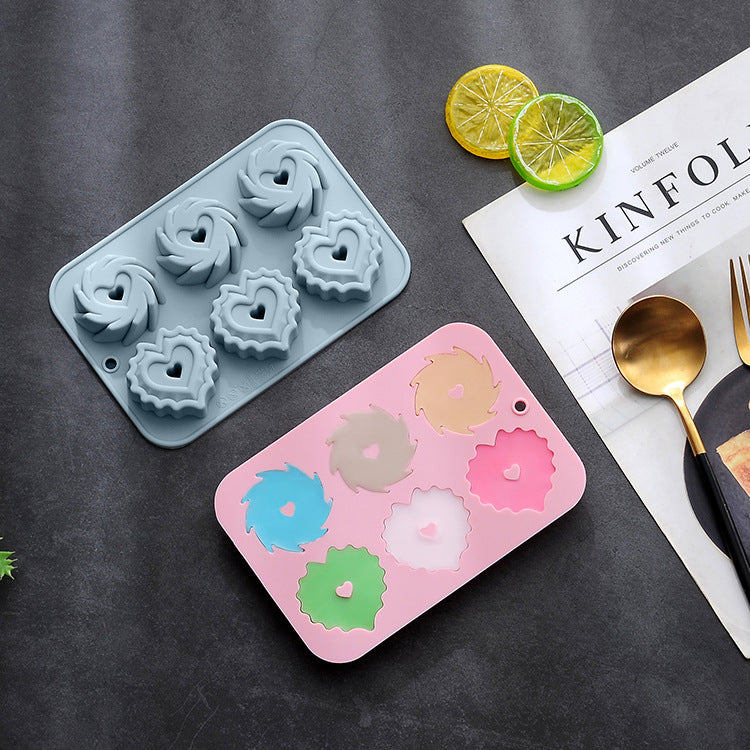 6-Piece Spiral Cake Mold Donut Set Silicone Baking Mold Kitchen Decor
