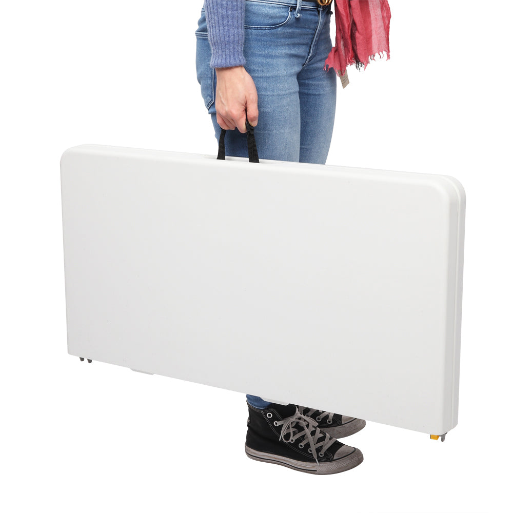 34-Inch Foldable Square Table - Portable Plastic Dining & Card Table