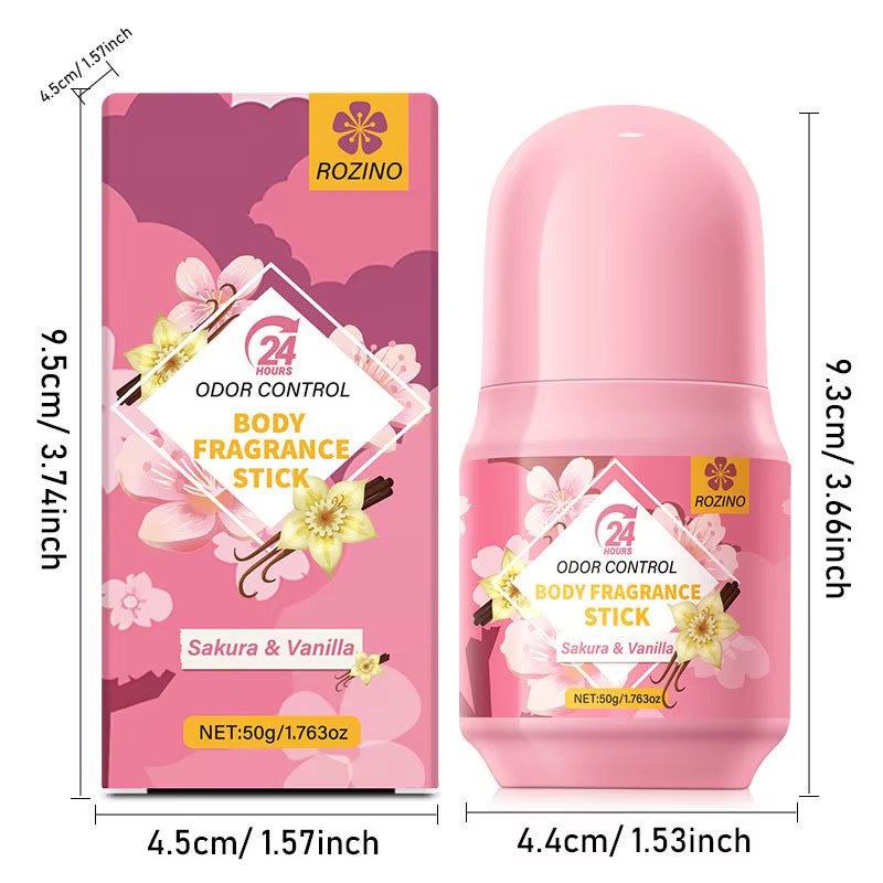 Long-Lasting Roll-On Antiperspirant Deodorant - 50g Portable Pink