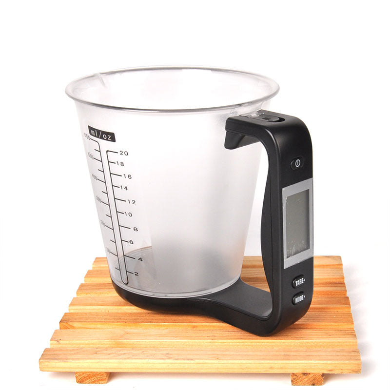Electronic Measuring Cup and Kitchen Scale - Multifunctional Meal Scale, Battery Operated, Black