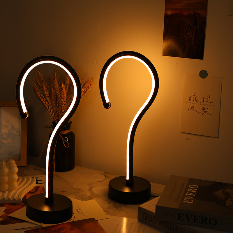 2-Pack Creative Question Mark Shape Table Lamps with 3 Color Dimmable USB Night Lights