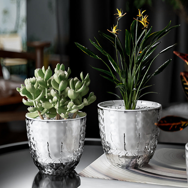 Transparent Plastic Flower Pot - Lazy Garden Planter with Breathable Design