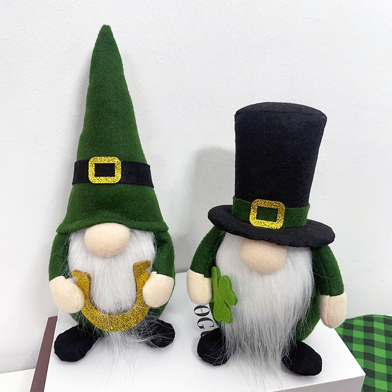 St. Patrick's Day Green Hat Doll Decoration - Festive Home Ornament