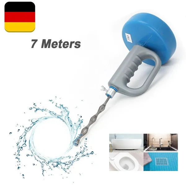 7FT Heavy Duty Drain Snake Auger - Manual Pipe Clog Remover Tool for Sink Shower Toilet