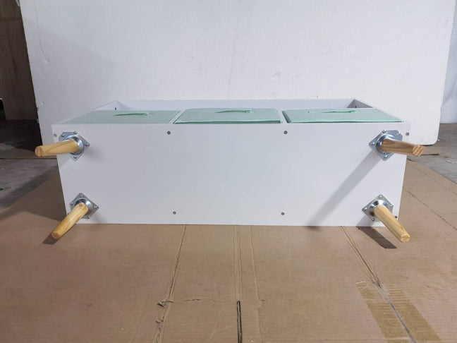 Kids Bookcase with Collapsible Fabric Drawers - White & Green