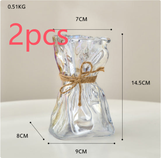 Glass Vase for Dried Flowers - Nordic Home Table Decor Accessory